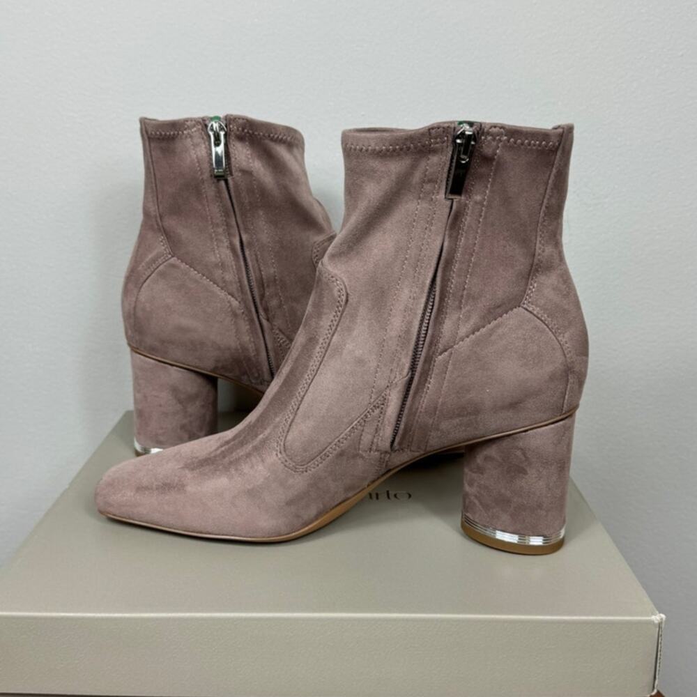 New Franco Sarto Pisa Square Toe Bootie in Heather Faux Suede Women's Size 9 - Picture 5 of 8